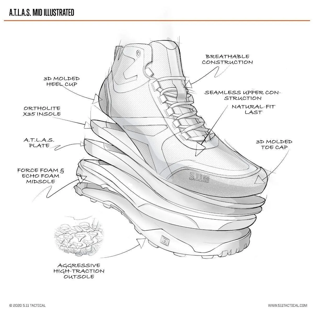 5.11 A/T™ MID BOOT CLOSEOUT