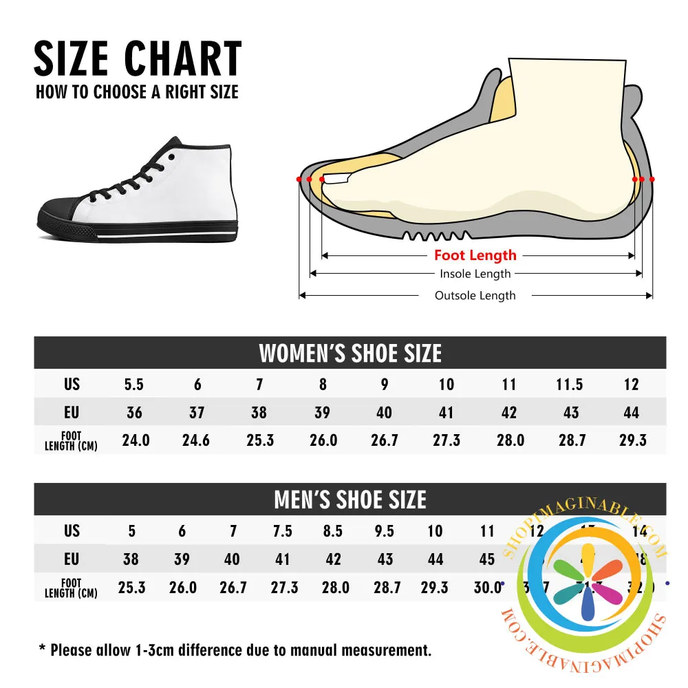 Beachside Seaside Ladies High Top Canvas Shoes