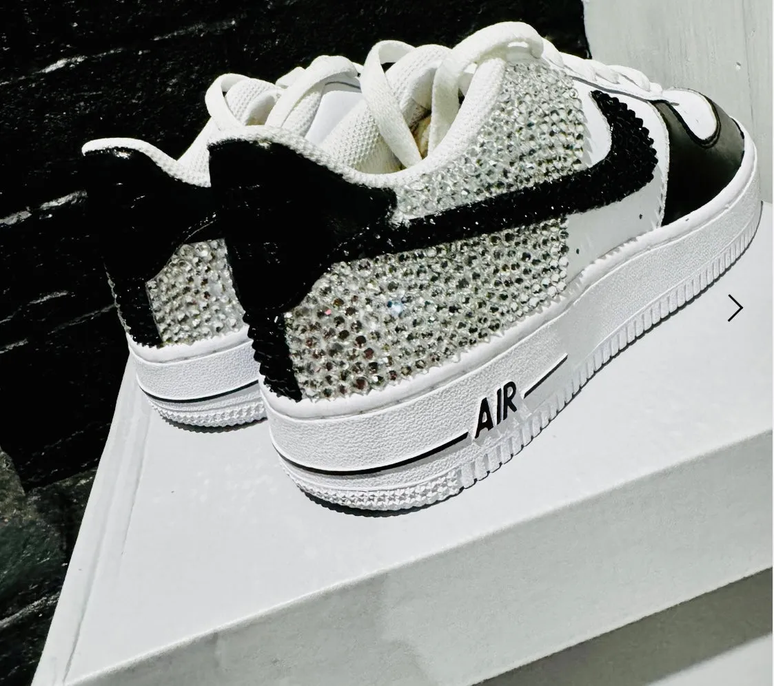 Black & Silver Rhinestone AF1