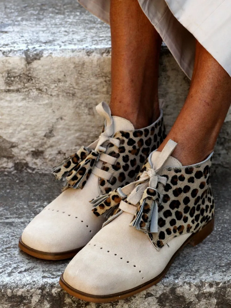 Bold Leopard Creme Boots