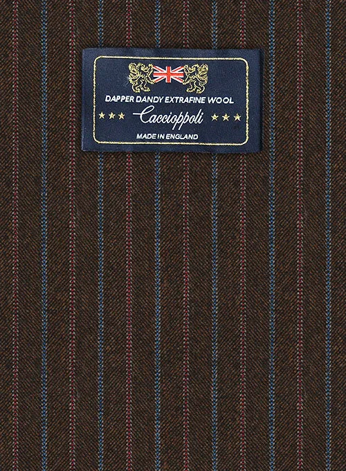 Caccioppoli Dapper Dandy Pinoza Brown Wool Jacket