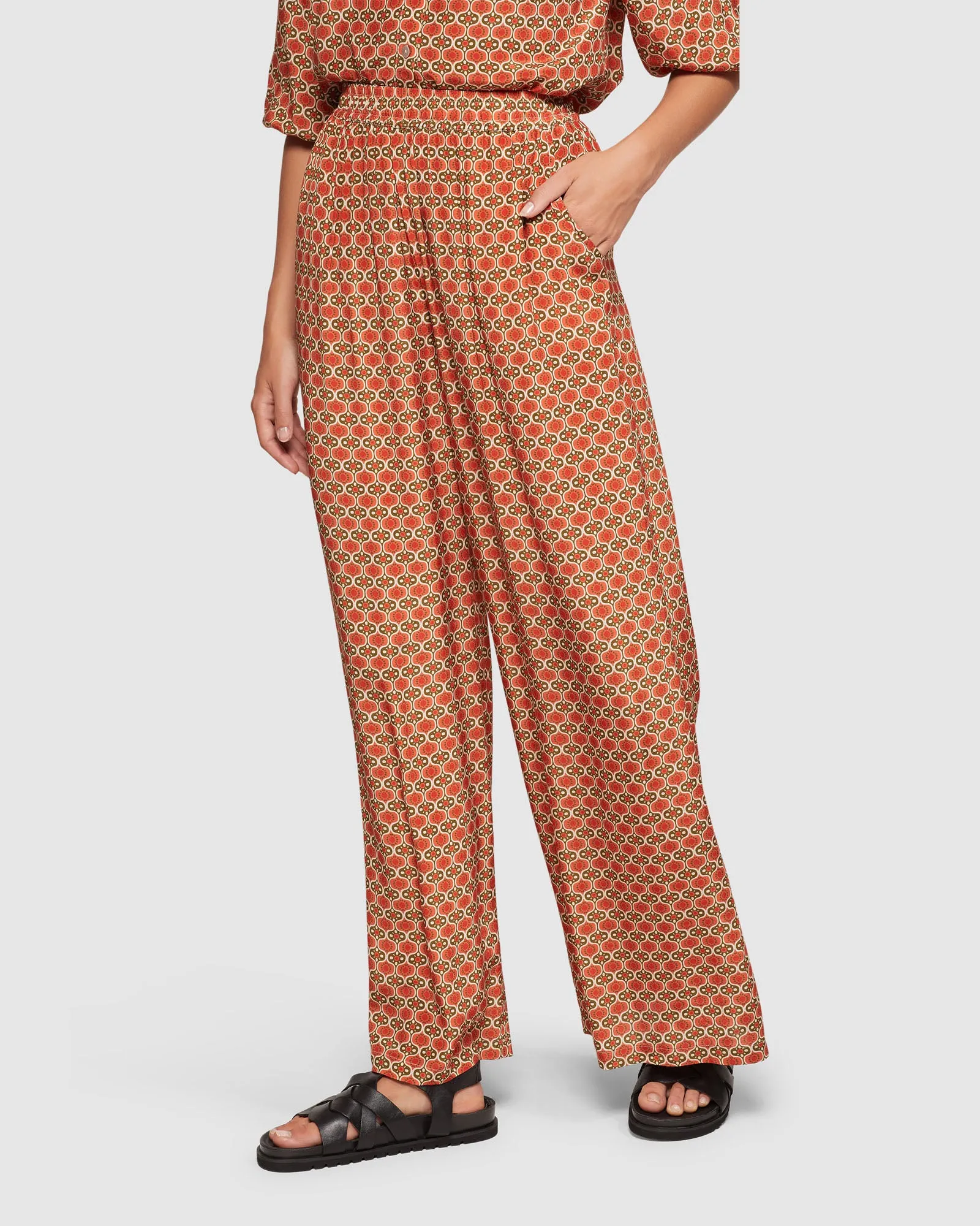 Chantel Geo Print Wide Leg Pants