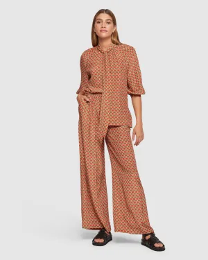 Chantel Geo Print Wide Leg Pants