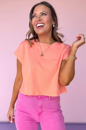 Coral Folded Short Sleeve Top