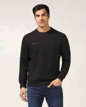Crew Neck Black Solid Sweatshirt - Rio