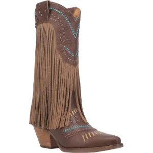 Dingo Women's #Gypsy Brown Fringe Western Boots DI 737
