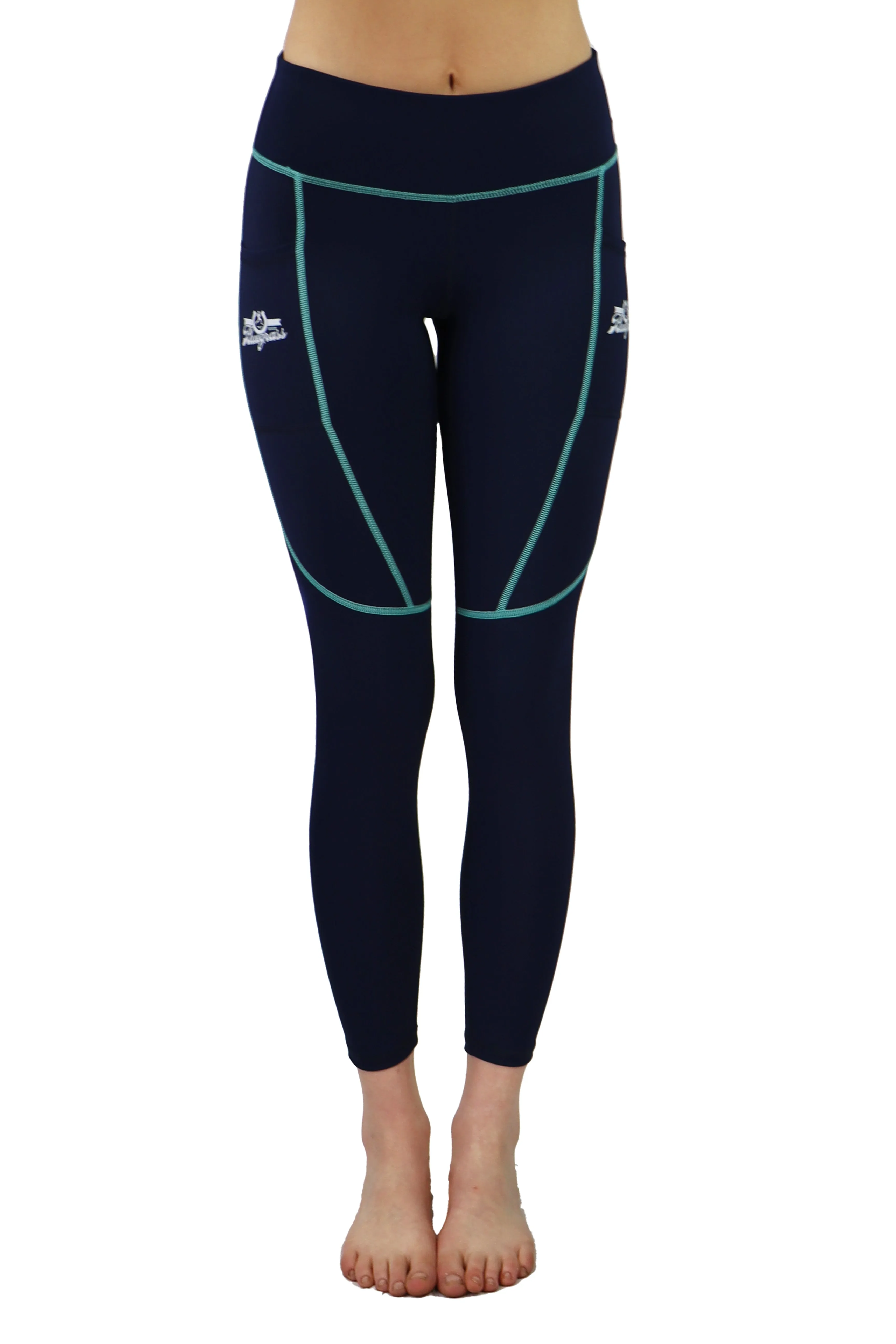 HC - RunTheBluegrass Teal Ombre Cell Phone Pocket Legging - FINAL SALE