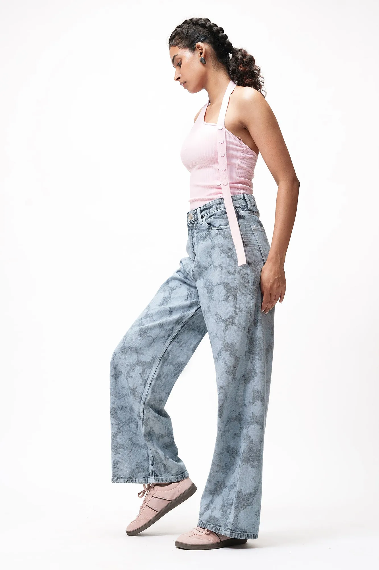 Icy Camo Baggy Straight Jeans