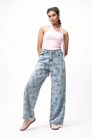 Icy Camo Baggy Straight Jeans