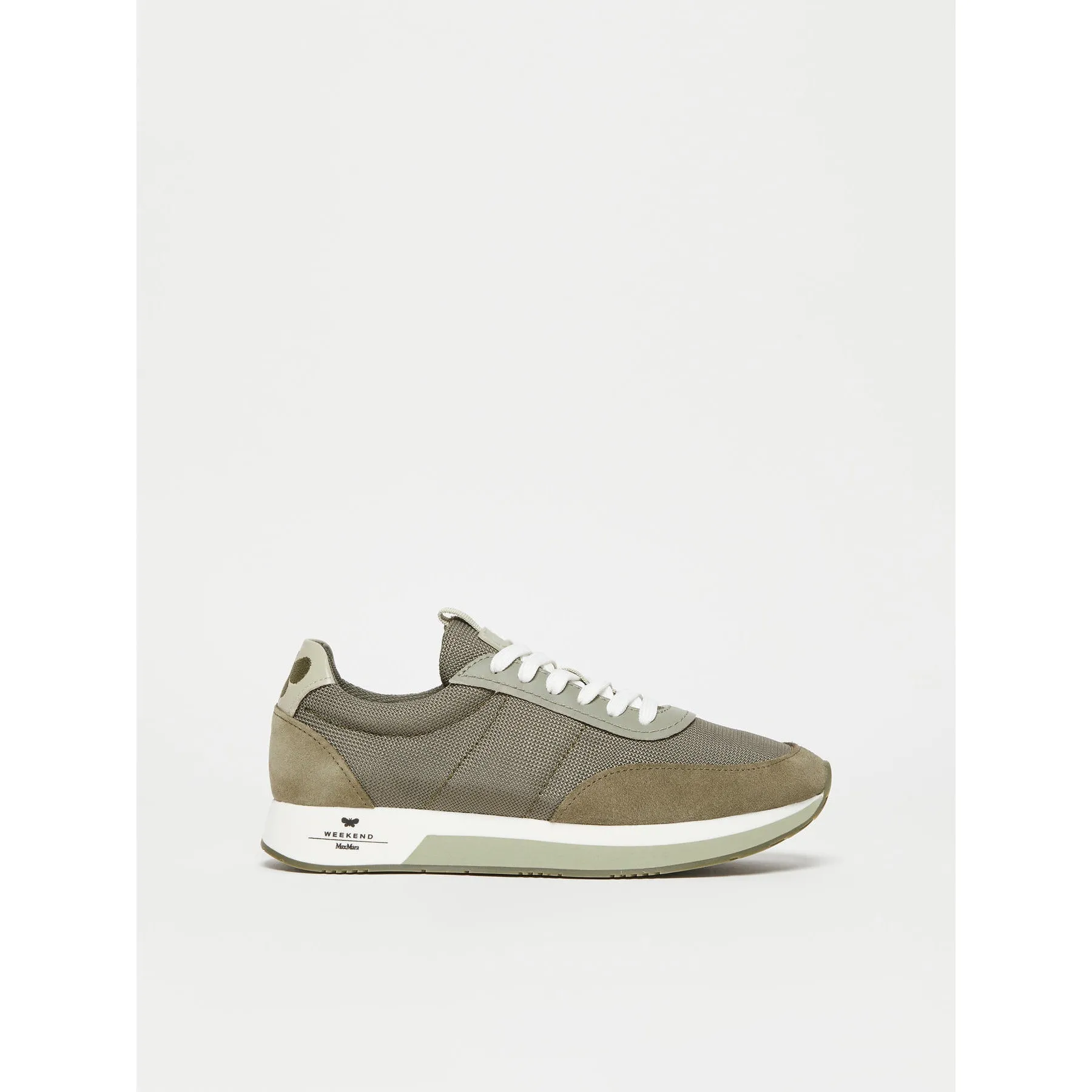 kaki low-top lace-up sneakers
