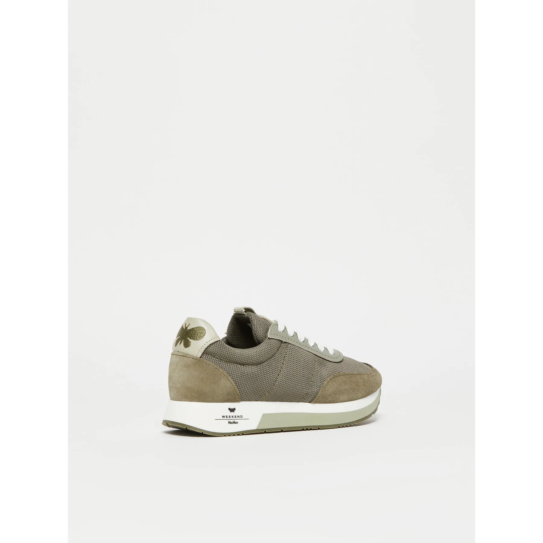kaki low-top lace-up sneakers