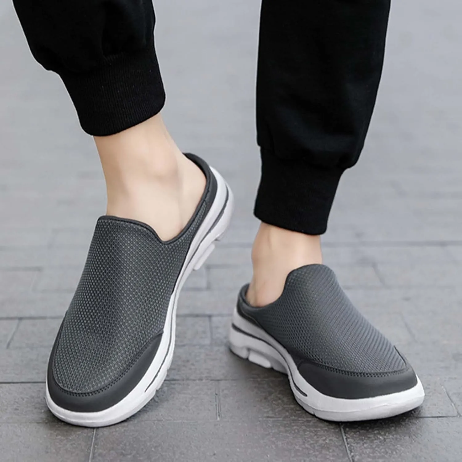 Men's Reathable Stretch Canvas Shoes Lightweight Breathable Walking Shoe Gym Tennis Business Formal Dress Shoes