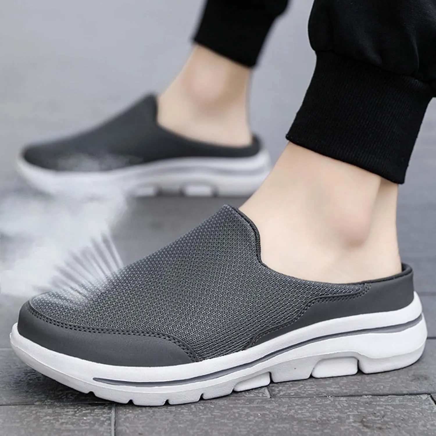 Men's Reathable Stretch Canvas Shoes Lightweight Breathable Walking Shoe Gym Tennis Business Formal Dress Shoes