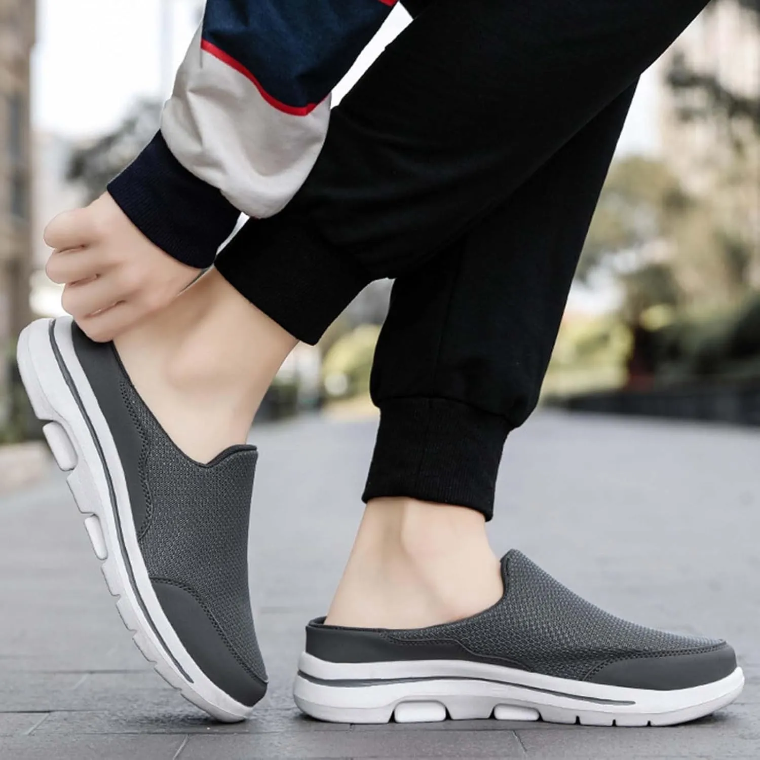 Men's Reathable Stretch Canvas Shoes Lightweight Breathable Walking Shoe Gym Tennis Business Formal Dress Shoes