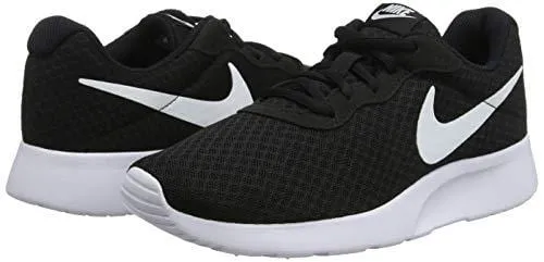 Nike Womens Tanjun Running Sneaker Black/White 8