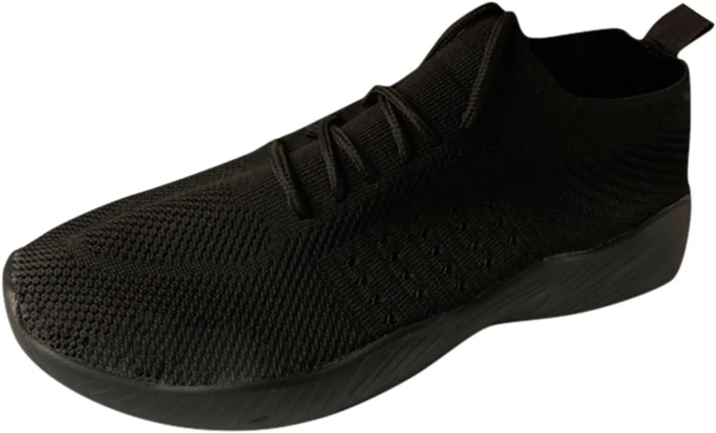 Non Slip Shoes for Women Breathable Mesh Knit Lace Up Athletic Shoes Casual Fashion Solid Color Walking Tennis Sneakers