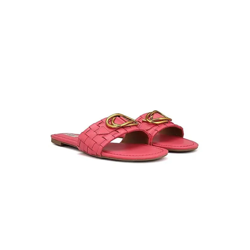 Pink Sliders With Gold Embellishment