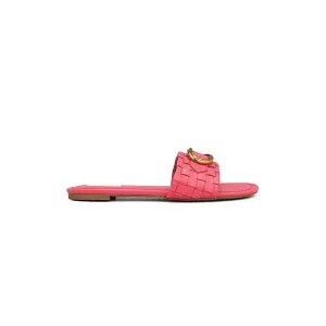 Pink Sliders With Gold Embellishment