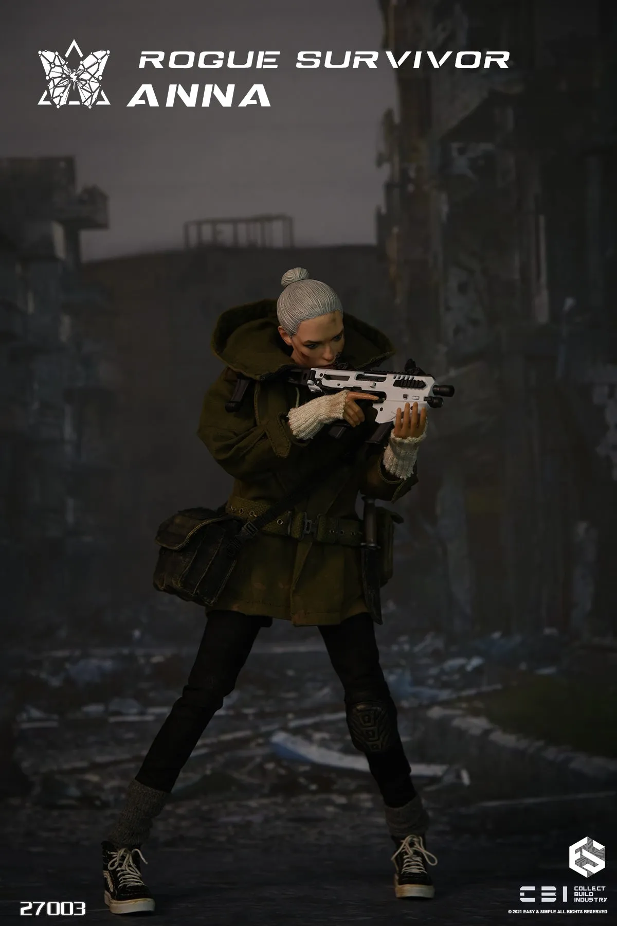 Rogue Survivor Anna - Weathered Black Shoes w/Pegs