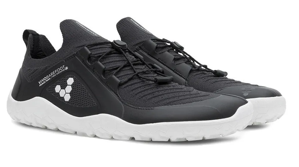 Vivobarefoot Men's Primus Trail Knit FG Obsidian White