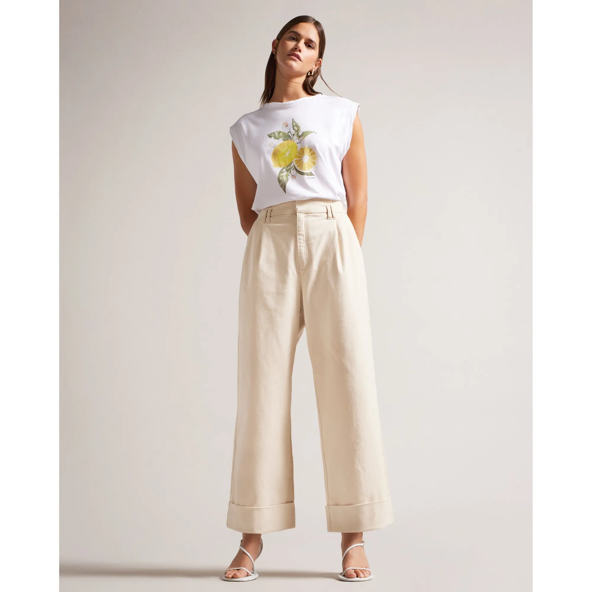 Women Wmt-Steviey-Wide Leg Trouser - Lt-Nude