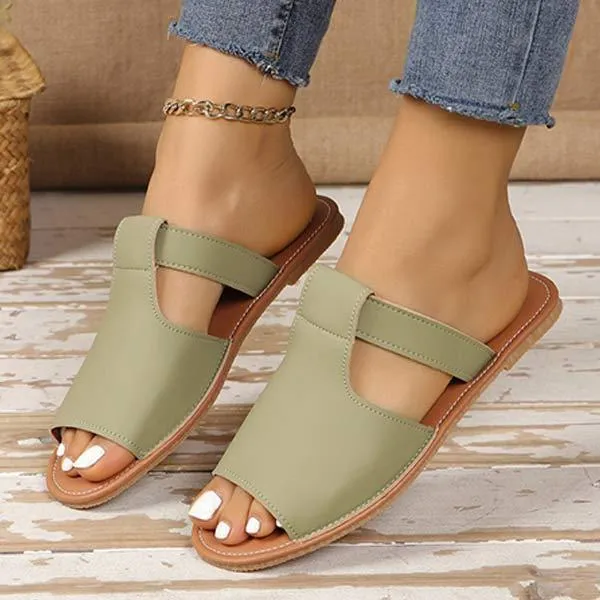 Women's Monochromatic Peep Toe Sandals 74474533C