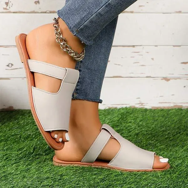 Women's Monochromatic Peep Toe Sandals 74474533C