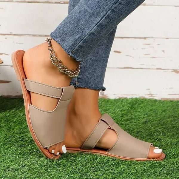 Women's Monochromatic Peep Toe Sandals 74474533C