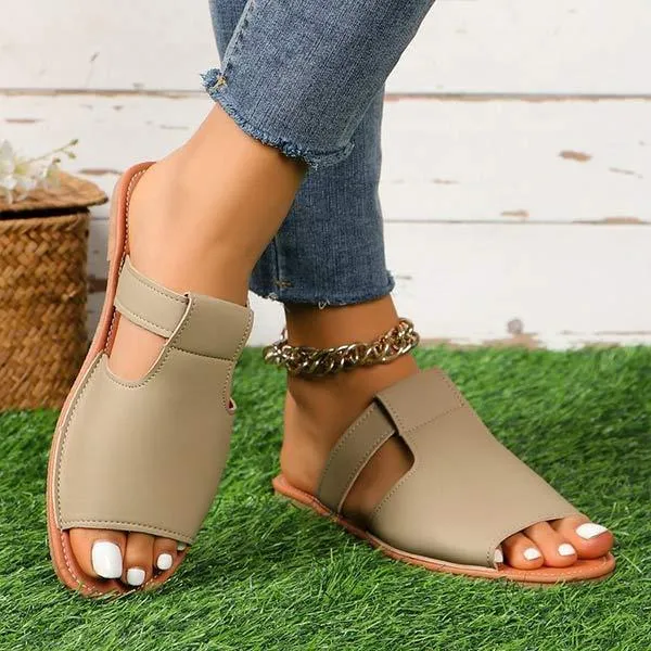 Women's Monochromatic Peep Toe Sandals 74474533C